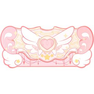 GeekShare Large Gaming Mouse Pad Kawaii Pink Non-Slip Rubber Back Mouse Pad Big Waterproof Desk Mat for Keyboard and Mouse Perfect for Gaming,or Home Office Work - Star WingsSuper Dense Cloth