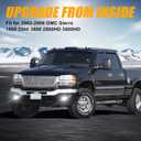 LED Fog Lights with DRL Compatible with 2003-2006 GMC Sierra 1500 2500 3500 Heavy Duty Pickup Bumper Driving Fog Lamps with Halo Angel Eyes 1 Pair Sierra Fog Lights wtih Wiring Harness