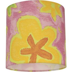 Aspen Creative 31061A, Transitional Drum (Cylinder) Shaped Spider Construction Lamp Shade in Pink with Flowers, 8" wide (8" x 8" x 8")