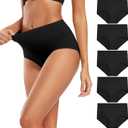 Molasus Women's Cotton Underwear High Waisted Full Coverage Ladies Panties, XXL Size