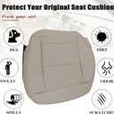 NLQR Front Driver and Passenger Bottom Replacement Perforated Seat Covers Tan Microfiber Leather Compatible with Mercedes Benz E200 E250 E300 E350 2010 2011 2012 2013 2014 2015 2016