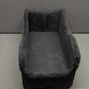 Portable Small Dog Seat for Car, Luxury Center Console Dog Car Seat Booster with Safety Tethers, Anti-Collapse Pet Travel Carseat for SUV, Truck (Black/Grey) (Black/Dark Gery)