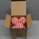 16 Pcs Red and White Candy Christmas Ornaments 2.36 Inches Hanging Fluff Peppermint Christmas Balls Tree Ornaments Xmas Elf Swirl Candy Cane Ball for Bowl Basket Vase Fillers