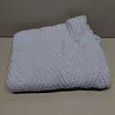 Knitted Throw Blanket 50"X60", Light Blue Knit Throws for Bed, Super Soft Boho Chevron Blankets for Couch Sofa Chair Room Decor, Textured Decorative Farmhouse Cozy Lightweight