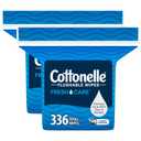 Cottonelle Fresh Care Flushable Wet Wipes, Adult Wet Wipes, 2 Refill Packs, 168 Wipes Per Pack (336 Total)