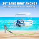 SELEWARE Sand Anchor for Boats, Screw in Boat Anchor for Shallow Water, Jet Ski Anchor, Stainless Steel Boat Beach Anchor for Securing Pontoon Boats, Jet Skis, Kayaks on Beaches and Sandbars, 26"