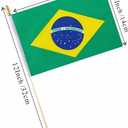 25Pack Small Brazil Flag Handheld Mini Brazilian Flag on Stick 5x8 Inch