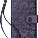 Wallet Case for iPhone 11,[RFID Blocking] 3 Card Holder Stand with Credit Card Slot PU Leather Magnetic Protective Flip Cover for iPhone 11 (Dark Purple)