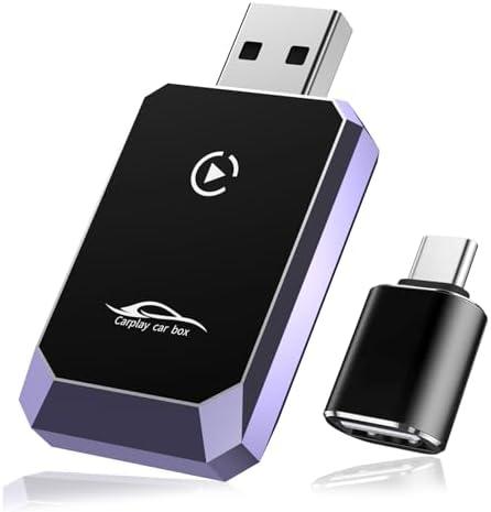 iVenkich Wireless CarPlay Adapter for iPhone, Convert Wired to Wireless CarPlay, Mini CarPlay Wireless Adapter for iPhone 6+ and Cars from 2016, Plug and Play, Supports Voice Commands Via Siri