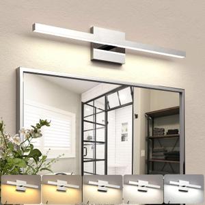 NIORSUN 23.6 inch Chrome Bathroom Vanity Light,14W 5CCT Dimmable LED Bathroom Lighting Fixtures Over Mirror, Modern Vanity Lights for Bathrooms Restroom Mirror- ETL Certified (Silver)