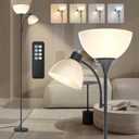 GERGO Led Floor Lamp, Super Bright 11W+7W 2100LM Torchiere Floor Lamps for Living Room, Step less Adjustable 4 Color Temperatures 3000K-6000K with Remote Control for Bedroom (Matte Black)