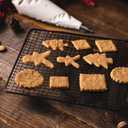 Embossed Wooden Rolling Pin, Natural Wood with Carved Snowflake, Elk, and Tree Patterns. Ideal for New Year and Valentine's Day Baking Embossed Cookies and Gift for Kids and Adults for Christmas (Elk pattern 16.9 inch)