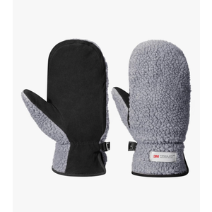 Harssidanzar Men's Sherpa Mitten Genuine Suede Thermal Thinsulate Lined Outdoor Mitt Winter With Finger Liners SM040US XL