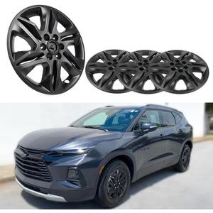 18 Inch Hubcap Wheel Covers Compatible with 2019-2022 Chevy Blazer L & LT, Matte Black ABS Rim Protectors (Set of 4), Snap-On Replacement Wheel Skins, Durable Tire Hub Caps