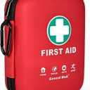 General Medi First Aid Kit - 170 Pieces Hard Case and Lightweight - Great for Travel, Home, Office, Vehicle, Camping, Workplace & Outdoor (Red)