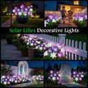 WdtPro Solar Lights Outdoor Garden Decor, 6 Pack Solar Flowers with 30-Head Colorful Lily Lights & Glowing Stems, Brighter Waterproof Decorative Garden Lights for Yard, Patio, Flower Bed, Unique Gifts