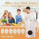 Nut Milk Juice Maker Machine, 40oz Homemade Soy, Almond, Oat, Coconut, Plant Based and Non Dairy Beverages, 8 in 1 Automatic Soybean Machine With Delay Start/Keep Warm/Boil Water