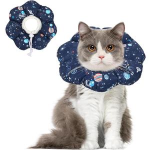 ComSaf Cat Cone Collar Soft, Protective Adjustable Cat Cones to Stop Licking After Surgery, Comfortable Lightweight Elizabethan Collar for Kitten Prevent from Licking Wounds, Not Block Vision (S (Neck:5.5-9 in))