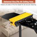 Ceiling Fan Cleaner Duster with Extension Pole, Fan Blade Cleaner Microfiber Cleaning Tool with Reusable Chenille Mop Head for High Ceiling Fan Blade Blinds Cobweb