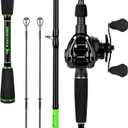KastKing Zephyr Dual-Tip Fishing Rod and Reel Combo,Spinning & Baitcaster Combo,Dual Tips Section for Different Powers,IM6 Graphite 2-Piece Rod with Extra Tip,Sensitive & Powerful,Freshwater Fishing