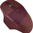 Lomiluskr Ergonomic 2.4G & Bluetooth Dual Mode Wireless Mouse with PU Cover, Soundless Keys, Candy Colors, Compatible with Notebook, PC, Tablet, Smartphone (Coffee)