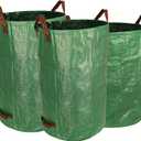Gardzen 32&40&72 Gallon Yard Waste Bags, Reusable Heavy Duty Collapsible Garden Leaf Bags with Plastic Ring, Stand-Up Yard Waste Bin for Leaves, Lawn Debris & Grass Clippings (1 Count (Pack of 3))