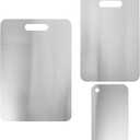 3pcs Stainless Steel Cutting Board: Double Sided Kitchen Chopping Board - Non-Slip And Dishwasher Safe For Meat Vegetables And Fruits