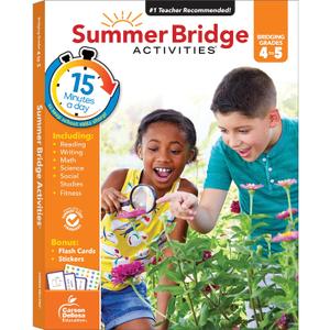 Summer Bridge Activities 4th to 5th Grade Workbooks All Subjects, Activity Book With Math, Reading Comprehension, Science, Fitness, Social Studies, Writing Practice, and Flash Cards (Volume 6)