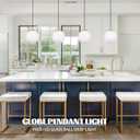 KoKo&Yukina 6-inch mini Modern Globe Pendant Light Opal Glass with Brass Finish Contemporary Mid Century Adjustable Hanging Light Fixture Mid Century Pendant Light for Living Room Bedroom Kitchen
