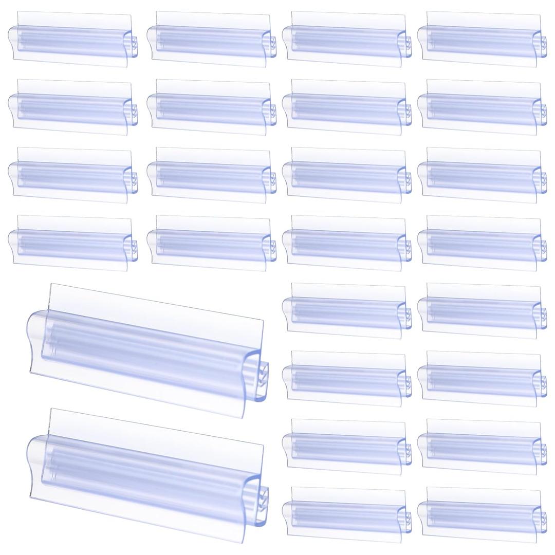 ReliThick 50 Pcs Slatwall Sign Holder PVC Wall Mount Sign Holders Flush Signage Card Grip for Slatwall Panels Supermarket Restaurant Store Garage Retail Shop