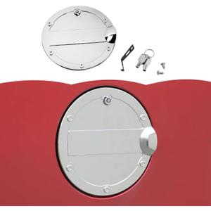 RT-TCZ Fuel Filler Door Locking Gas Tank Cap Cover Accessories for Ford F150 2015-2020 (Chrome)