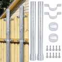 24 in Added Height Post Extenders for 2-3/8 in OD Metal Posts, 2-Pack