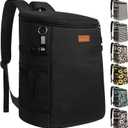 Camping Cooler Backpack 30 Cans, Soft Backpack Coolers Insulated Leak Proof Travel Cooler Bag Waterproof Lunch Picnic Beach Work Trip Thermal Bag Drink Beverage Beer Bag Cooler (Black)