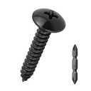 #10 x 1 Truss Head Wood Screws (50 pcs), 18-8 (304) Stainless Steel, Phillips Drive Truss Head Self Tapping Screws, Black Oxide Coated Sheet Metal Screws, Fayeploo (with Phillips Driver Bit)