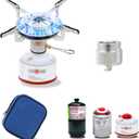 Backpacking Stove Portable Camping Stove Burner, Caudblor Small Backpack Stoves with Butane Adapter, Lightweight Hiking Stove with Carrying Case for Travel, Little Father's Day gifts Camp Stove