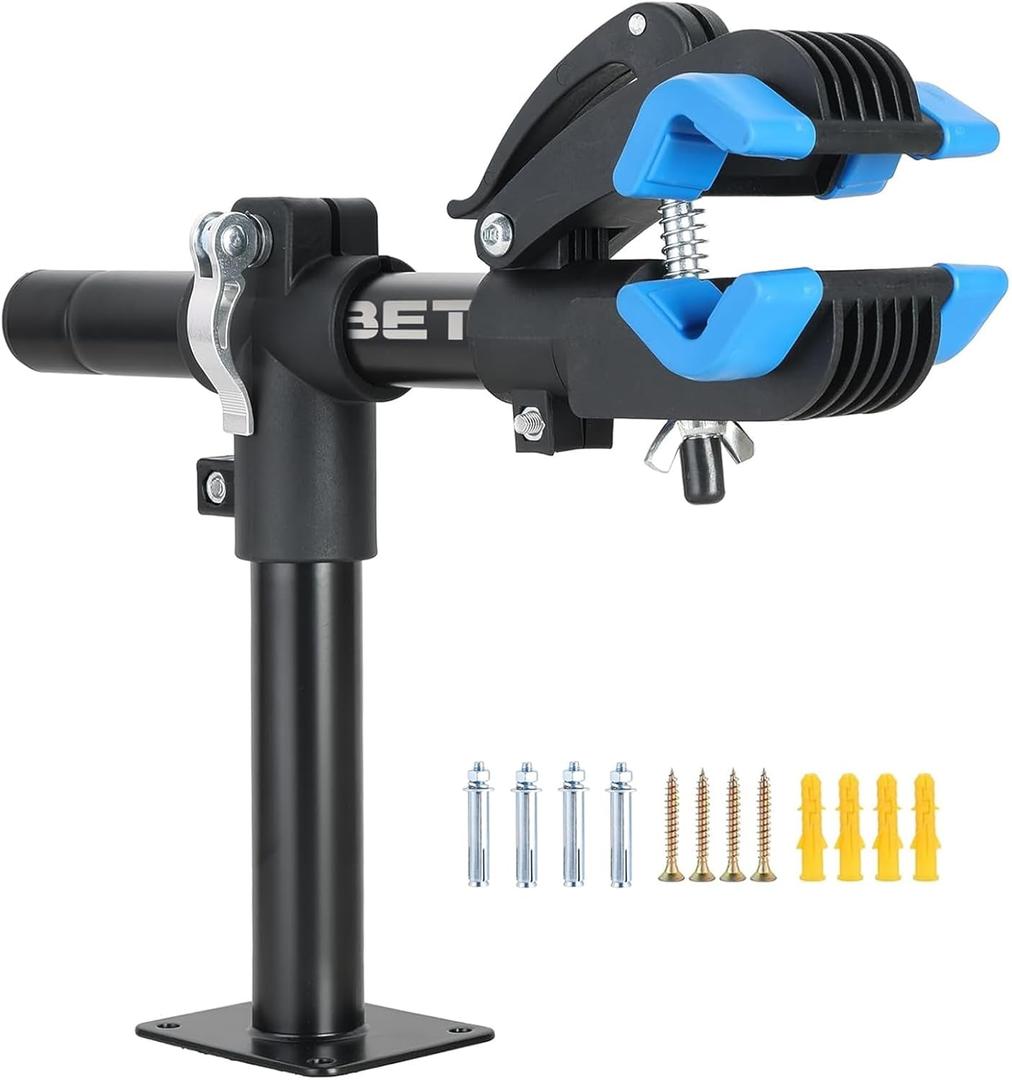 DASBET Bike Repair Storage Stand Wall Mount Bicycle Rack Workstand with Adjustable Clamp Bicycle Maintenance Rack for Road Mountain Bikes Clamp Bike Hanger for Garage or Home
