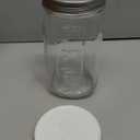 Yodecy 4 Pcs 32 oz Clear Wide Mouth Mason Jars with Airtight Lids and White Plastic Lids, Canning Jars for Overnight Oats, Food Storage and More
