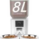 Automatic Cat Feeder for 2 Cats - 8L/34 Cups Large Capacity Auto Food Dispenser with LCD Screen, 2 Food Trays, Timed Cat Feeder, Up to 50 Portions 6 Meals Per Day, Keep Fresh