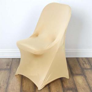 Efavormart 50PCS Champagne Spandex Stretch Folding Chair Cover