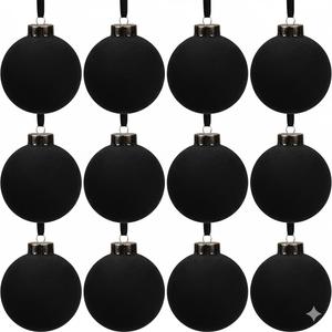 12 Pcs Velvet Christmas Balls Bulk Shatterproof Plastic Christmas Tree Decorations for Decorative Hanging Baubles (12, Beige, 2.36Inch)