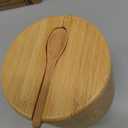 Bamboo Storage Box Magnetic Rotating Spoon, Jar for Sugar, Spices, Seasonings, Kitchen Storage Canister, 8.8 oz - 260 ml