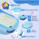 Bento Box for Kids, Bento Lunch Box for Girls & Boys,3-Compartment Non-BPA Lunch Container with Utensils, Microwave & Dishwasher Safe, Ideal for Meal Prep & School (blue)