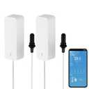Smart Thermometer Hygrometer with Probe, WiFi Aquarium Temperature Humidity Gauge with App Remote Monitor, Indoor Refrigerator Thermometer Sensor, Data Storage&Export, Compatible with Alexa. 2PCS