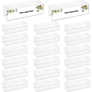 20 Pieces 2.25 Inch Cubicle Name Plate Holders Cubicle Name Tags Clear Cubicle Name Sign Bulk for Office Home Classroom Library 8.5 x 2.5 x 2.4 Inch