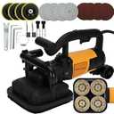 4-Head Electric Diamond Polisher Machine, 8" grinding diameters and 3pcs Diamond Grinding Wheels, 3800W Concrete Grinder for Polishing Stone Concrete Surface, Metal Descaling and Thinset Removing