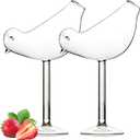 Cocktail Glasses Bird Shaped Cocktail Wine Glass 5oz/150ml Set of 2 Bird glasses Drinking Unique Champagne Coupe Glass Bird Shape Martini Goblet Cups 2pcs Glassware for KTV Home Bar Club