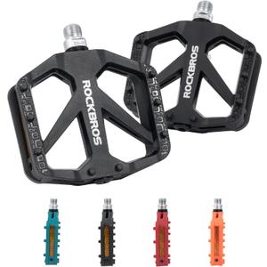 ROCKBROS Mountain Bike Pedals MTB Pedals Bicycle Flat Pedals Nylon 9/16" Sealed Bearing Lightweight Design for Road Mountain BMX MTB Bike