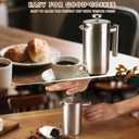 French Press 34 oz, Full Stainless Steel French Press Coffee Maker 4 Cups, Upgrated Double-Walled Insulated French Coffee Presses, Food Grade Good for Kitchen Camping, Dishwasher Safe 2 More Filters