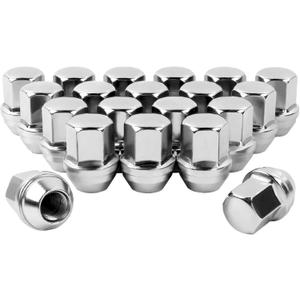 Set of 20, 14x1.5 Lug Nuts Chrome Compatible with Camaro Corvette Impala 1.5 Inch Wheel Lug Nuts (Silver)