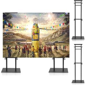 Poster Board Stand for Display, Sign Holder Stand with Heavy Duty Pedestal Poster Stand, Adjustable Banner Stand, Height Up to 80 inch, Double-Sided Foam Board Stand for Business Advertising (2 Pack)